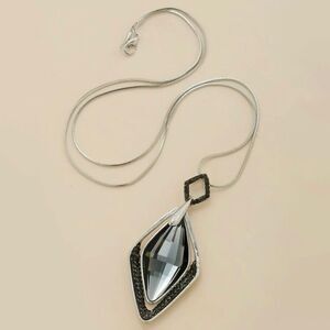 Long Gemstone Pendant Necklace